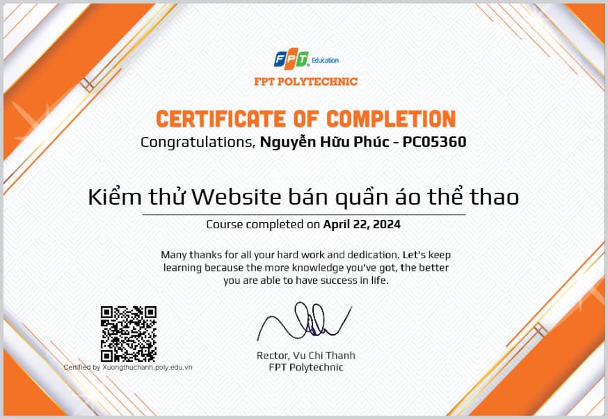 Đồ án -Chứng chỉ kiểm thử website đồ dùng thể thao