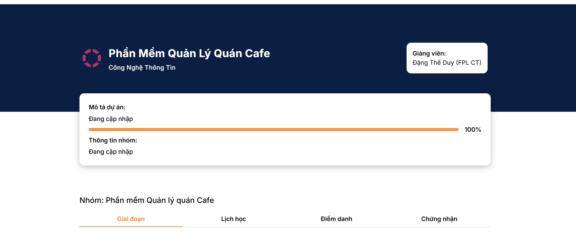 Đồ án - Chứng chỉ quản lý quán cafe